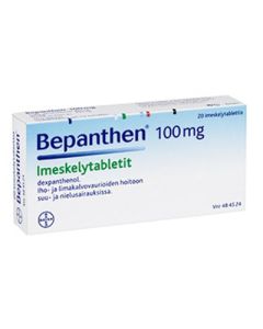 BEPANTHEN imeskelytabletti 100 mg 20 fol