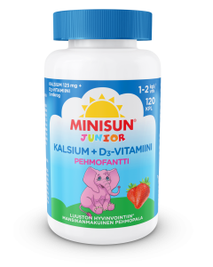 Minisun Kalsium+D-vitamiini Pehmofantti jr. 120 kpl