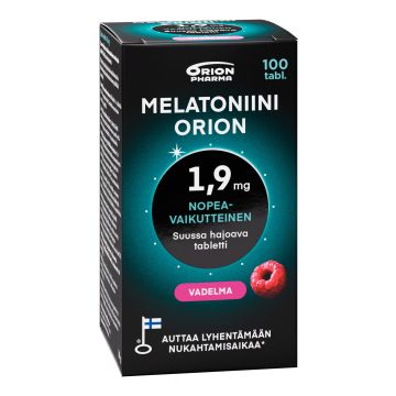 Melatoniini Orion 1,9 mg vadelma suussa hajoava tabletti 100 tabl