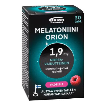Melatoniini Orion 1,9 mg vadelma suussa hajoava tabletti 30 tabl