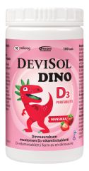 Devisol Dino mansikka 10 mikrog 100 purutabl