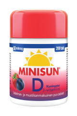Minisun D-vitamiini Kuningatar 50 mikrog 200 tabl