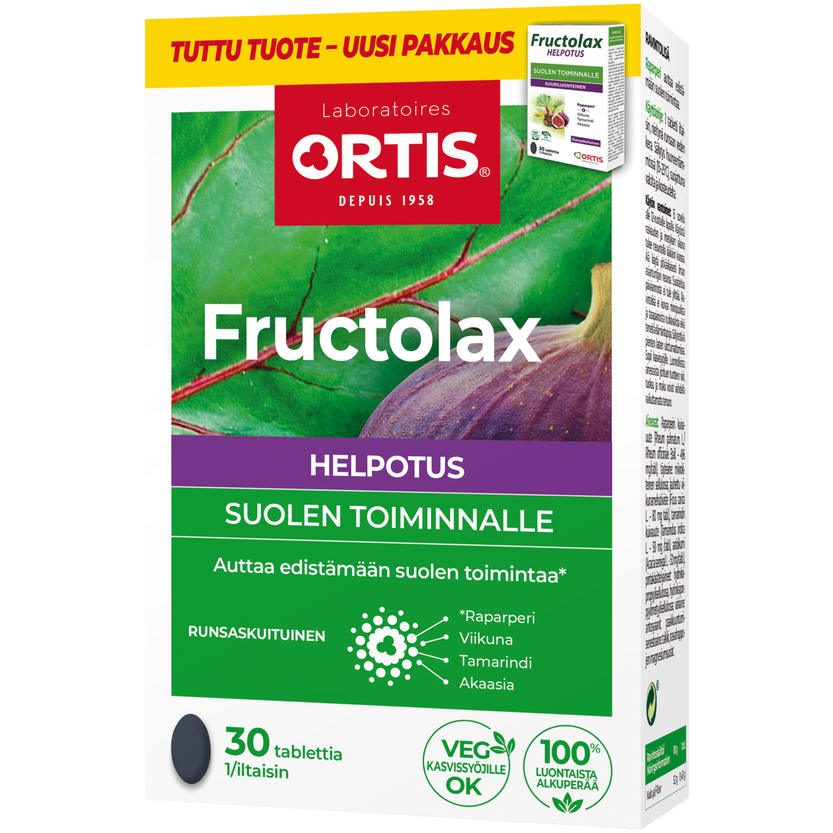 Fructolax Helpotus tabl hedelmä ja kuitu 30 kpl - Tikkurilan Ykkösapteekki